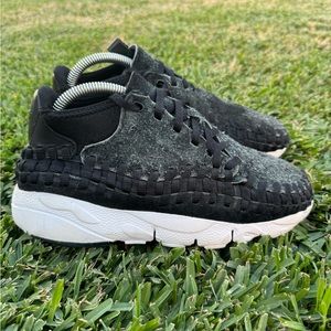 Nike Air Footscape Woven Chukka QS Hairy Suede Anthracite Black White  Sz 8.5